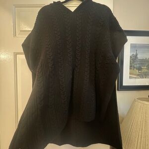 Anna Ava Black Knit Poncho